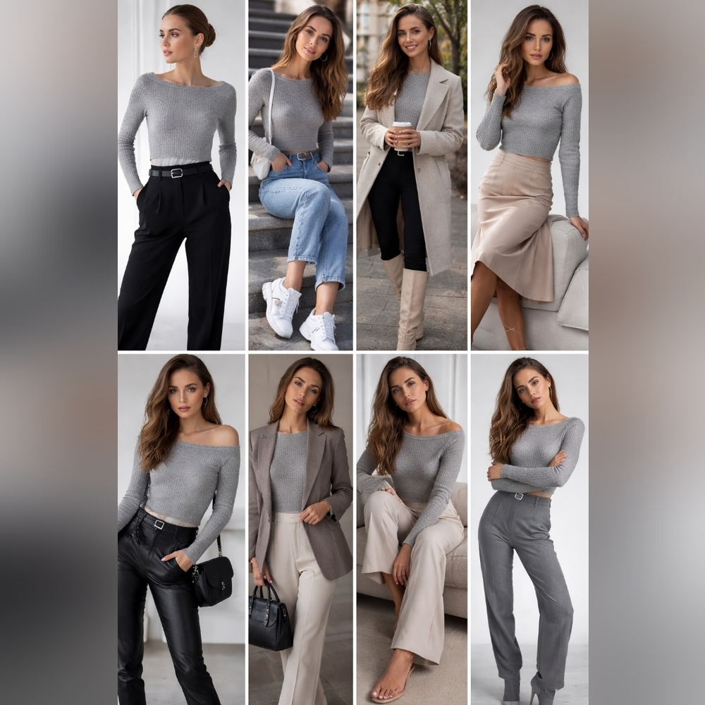 ICON Women's Gray Cowl Neck Sweater